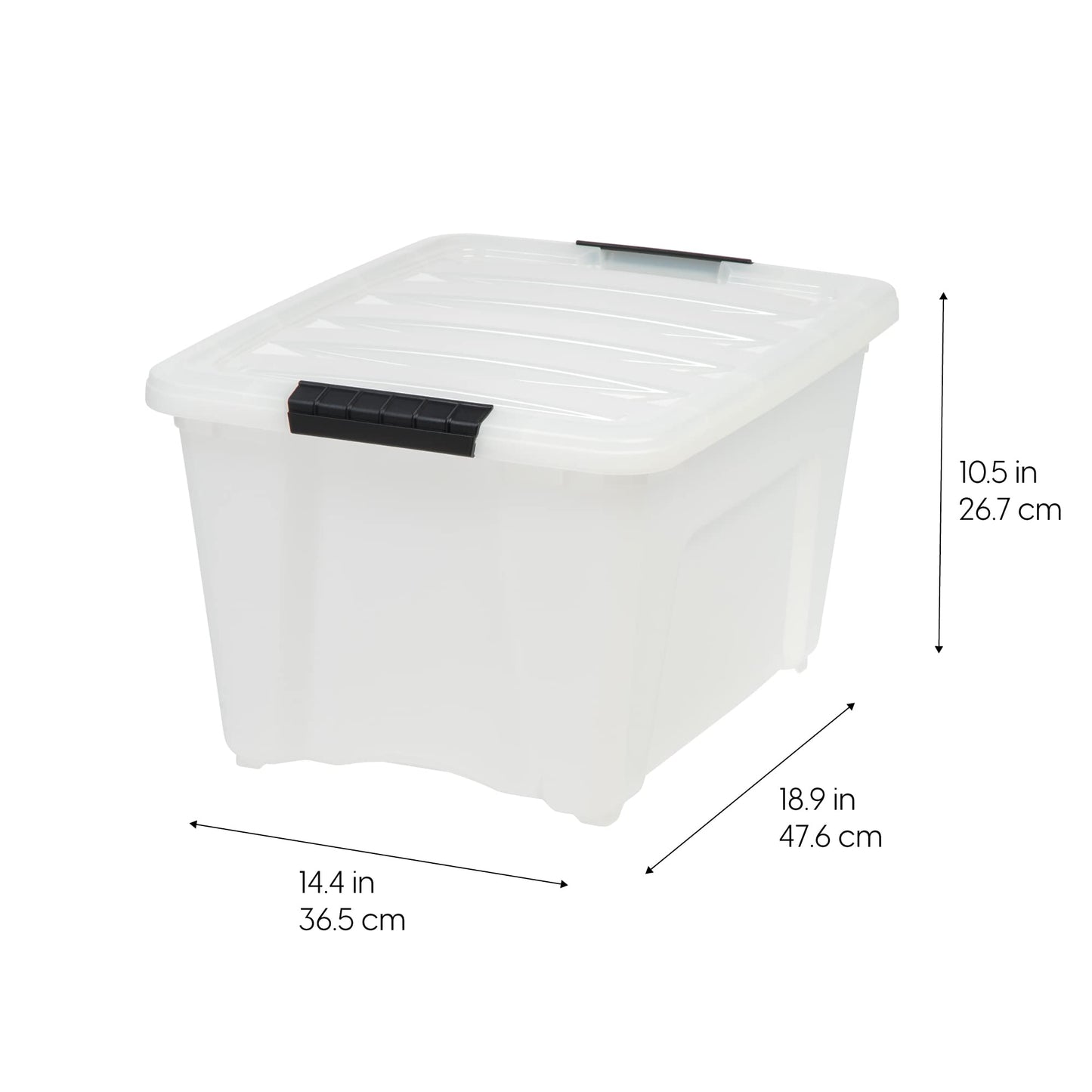 IRIS USA 6-Pack Clip Box with Latching Lids, 18 Quart Craft Storage Bins, Art & Writing Supply Containers for Home, Office & Classroom Organization