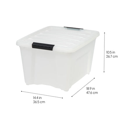 IRIS USA 6-Pack Clip Box with Latching Lids, 18 Quart Craft Storage Bins, Art & Writing Supply Containers for Home, Office & Classroom Organization