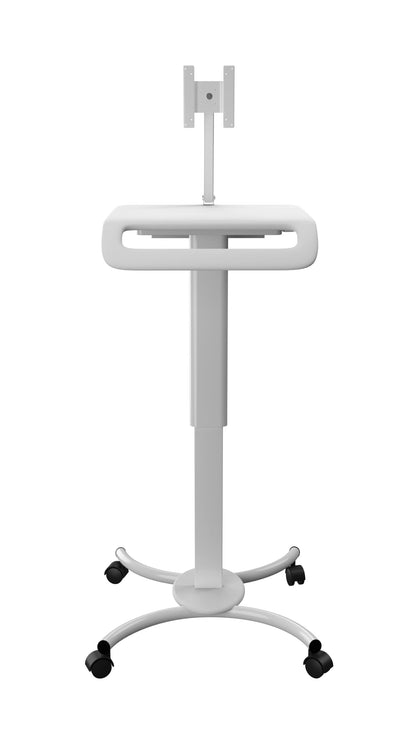 Rolling Medical Workstation – CTA Height Adjustable Mobile Secure Medical Workstation Cart for iPad 10th Gen 10.9" - 7/8/9 Gen 10.2”- Pro 11” - Air 4 - Galaxy Tab S3 - White (QPAD-HRSW)