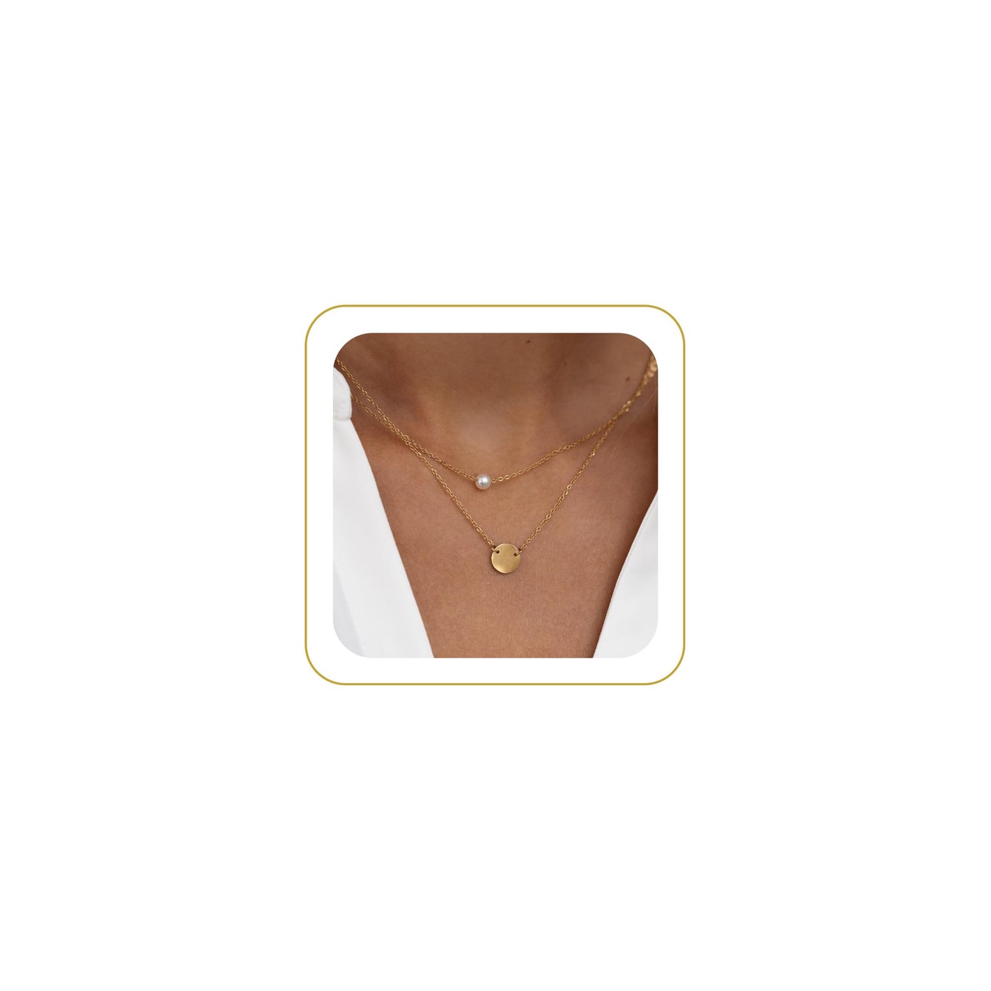 Tewiky Dainty 14k Gold Plated/Silver Cubic Zirconia Necklaces for Women, Simple CZ Jewelry Necklaces Trendy Gifts