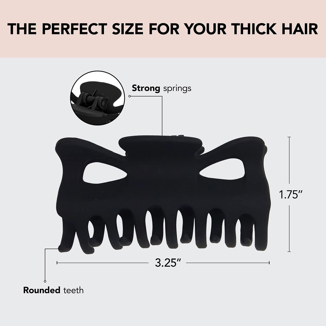 Kitsch Mittelgroße Haarspangen für Damen, starker Halt, Haarclips aus recyceltem Kunststoff für dickes Haar | Ideal für Hochsteckfrisuren, halb offene Frisuren | Ideale Geschenke für Frauen – 2 Stück, Schwarz und Schildpatt