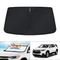 KUST Windshield Sun Shade for 2017-2026 Tesla Model Y/Model 3 Sunshade Accessories (Fit 2025-2026 Model Y Juniper / 2024 Model 3 Highland) Upgraded Foldable Sunshade, Blocks UV Rays Keep Car Cool