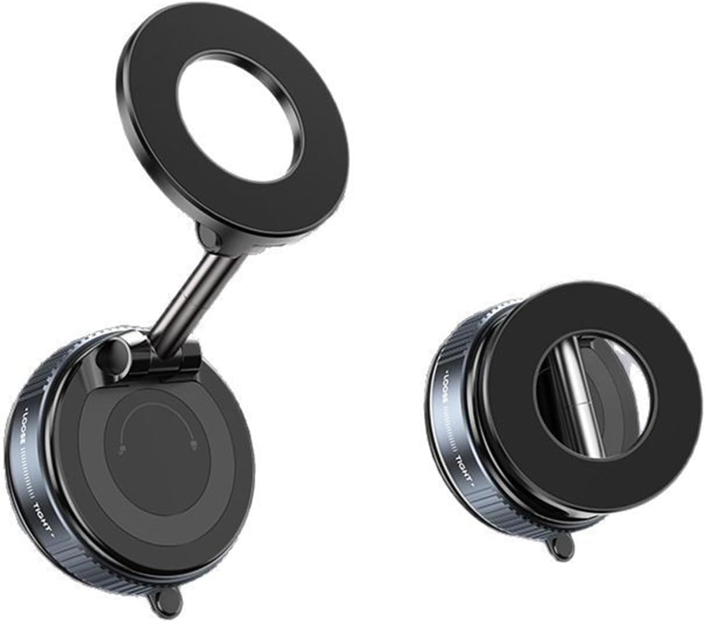Jikasho Vacuum Magnetic Car Phone Holder for Magsafe, Hands-Free 360° Adjustable Suction Cup Phone Mount for Car/Gym/Mirror/Smooth Surface, Compatible with iPhone & Android (Black)