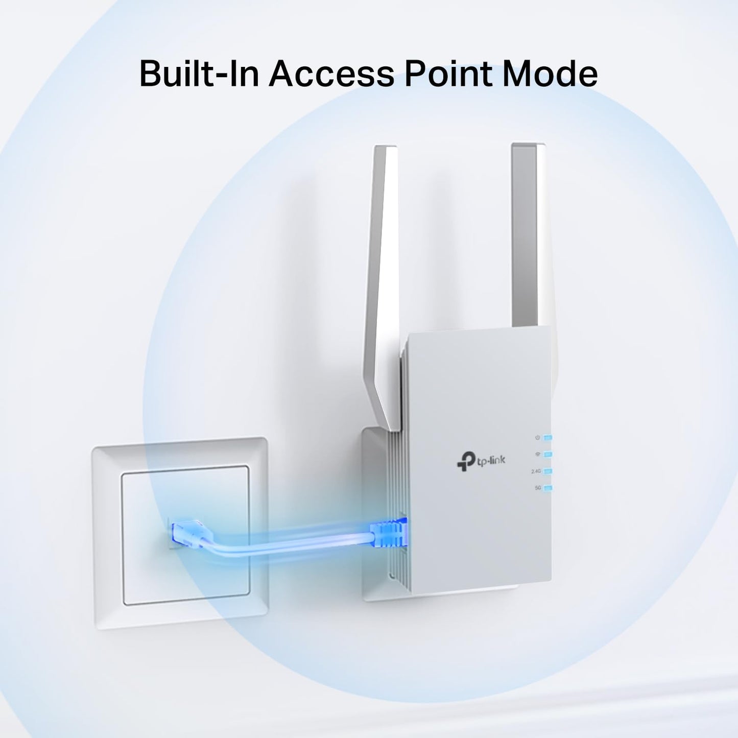 TP-Link AC1200 WiFi Repeater, 2023 Engadget Best Budget Pick, 1.2 Gbit/s Signalverstärker für Zuhause, Dualband 5 GHz/2.4 GHz, deckt bis zu 140 m² und 30 Geräte ab, unterstützt Onemesh, ein Ethernet-Port (RE315)