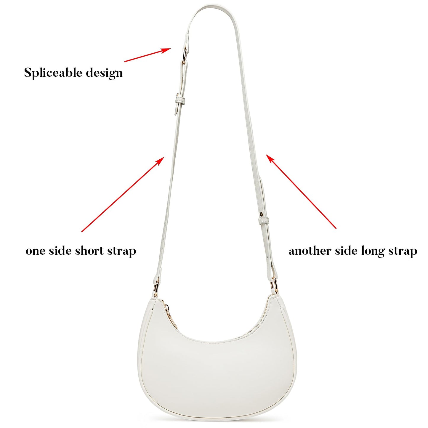 Barabum Kleine Umhängetasche für Damen, halbmondförmige Geldbörse, Y2K Trend Clutch Handtaschen