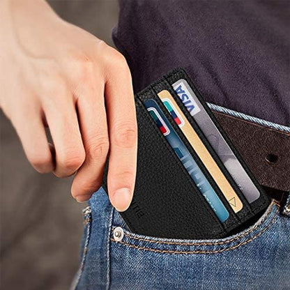 Fintie Schlankes, minimalistisches Fronttaschen-Portemonnaie, RFID-blockierendes Kreditkartenetui, Kartenhüllen mit Ausweisfenster für Herren und Damen