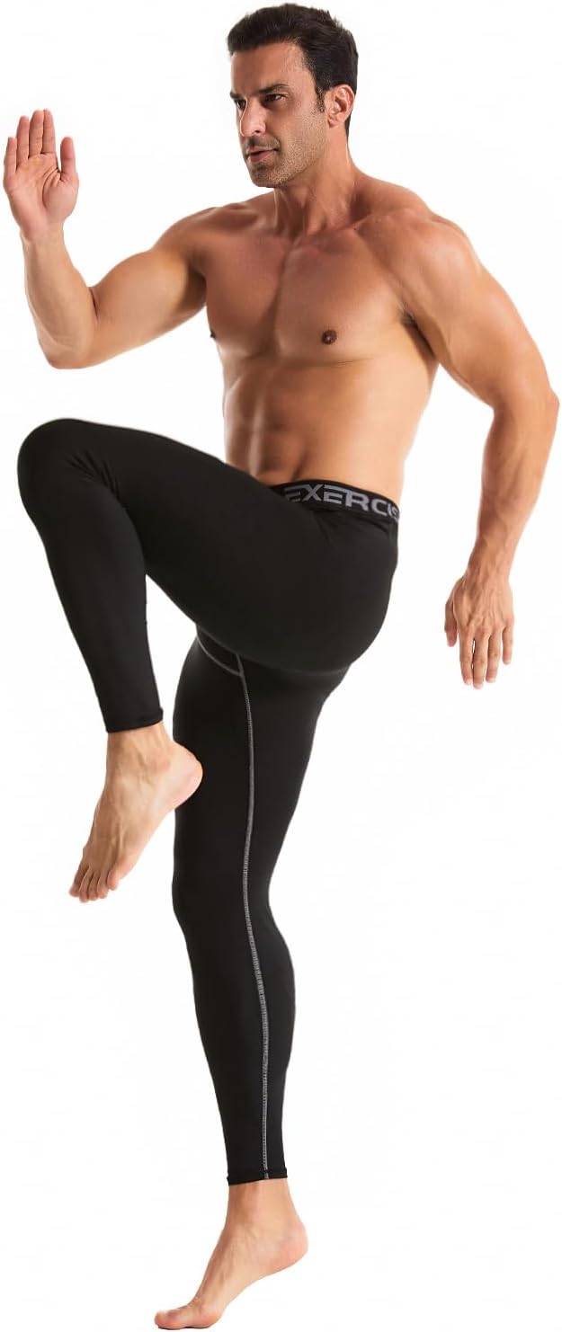 4er-Pack Kompressionshosen für Herren, Leggings, Lauf-Tights, Thermounterwäsche für Basketball und Sport
