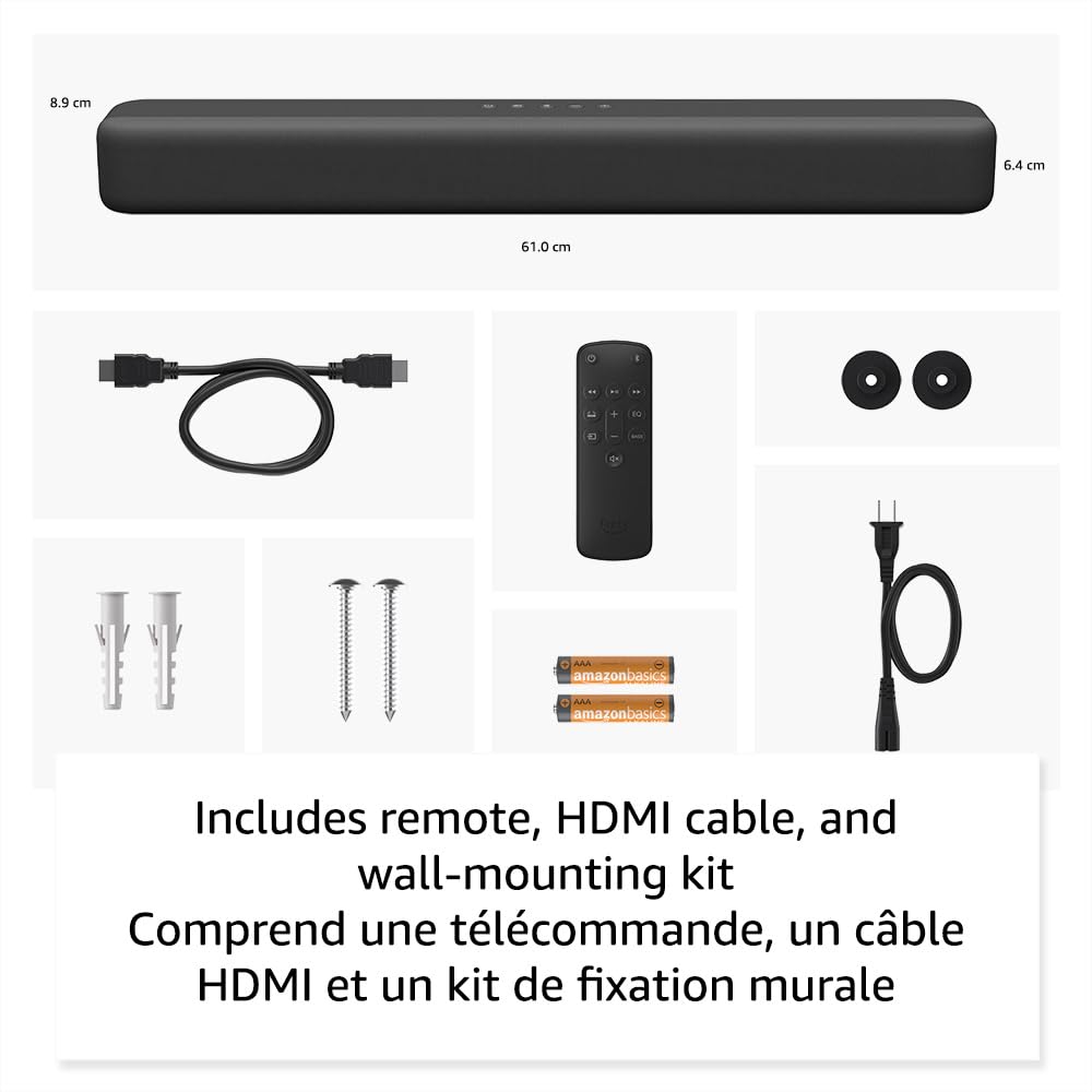 Amazon Fire TV Soundbar, 2.0-Lautsprecher mit DTS Virtual:X und Dolby Audio, Bluetooth-Konnektivität
