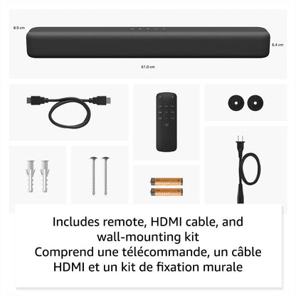 Amazon Fire TV Soundbar, 2.0-Lautsprecher mit DTS Virtual:X und Dolby Audio, Bluetooth-Konnektivität