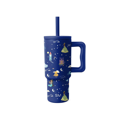 Simple Modern Kids 24 oz Tumbler with Handle and Silicone Straw Lid | Spill Proof and Leak Resistant | Reusable Stainless Steel Bottle | Gift for Kids Boys Girls | Trek Collection | Paradise Bay Mix