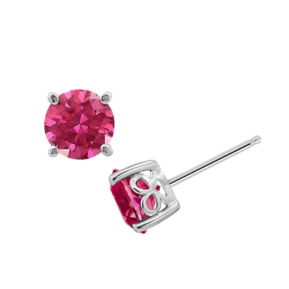 Amazon Essentials Yellow Gold Plated, Platinum or Rose Gold Plated Sterling Silver Infinite Elements Cubic Zirconia Stud Earrings | White, Blue, Green, or Pink Cubic Zirconia