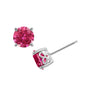 Amazon Essentials Yellow Gold Plated, Platinum or Rose Gold Plated Sterling Silver Infinite Elements Cubic Zirconia Stud Earrings | White, Blue, Green, or Pink Cubic Zirconia