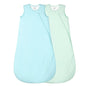 Supersoft Rayon Made from Bamboo Sleep Sack 3-6 Months Newborn Sleep Sack 0-3 Months 1.0 Tog Baby Wearable Blanket with 2-Way Zipper Unisex Sleeping Bag for Babies (2 Pack) Green & Blue