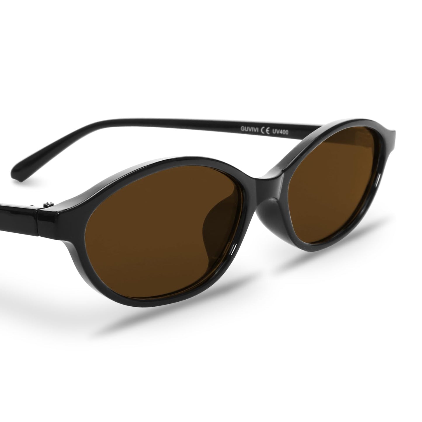 GUVIVI Retro Ovale Sonnenbrille für Damen Chic Cat Eye 90er Jahre Sonnenbrille Leichte Schmale Sonnenbrille Trendiger UV-Schutz Sonnenbrille