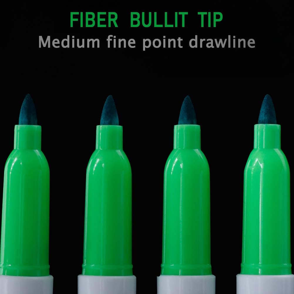 Dry Erase Markers Low Odor Fine Whiteboard Markers Thin Box of 12，10 Colors