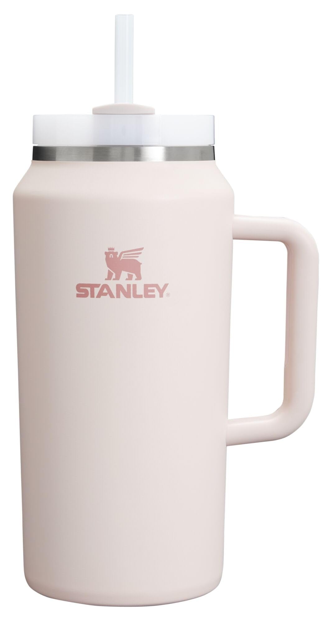 Stanley Quencher H2.0 Tumbler with Handle and Straw 40 oz | Flowstate 3-Position Lid | Cup Holder Compatible for Travel | Insulated Stainless Steel Cup | BPA-Free | Almond Rose