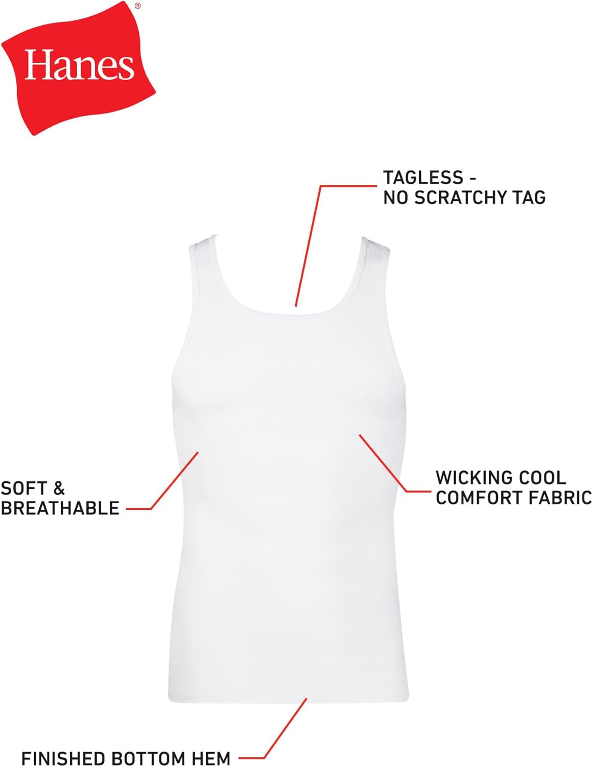 Hanes Geripptes Tanktop für Herren