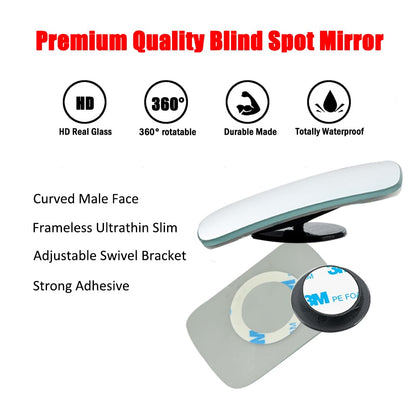 Ampper Blind Spot Mirror, 2" Round HD Glass Frameless Convex Rear View Mirror, Pack of 2