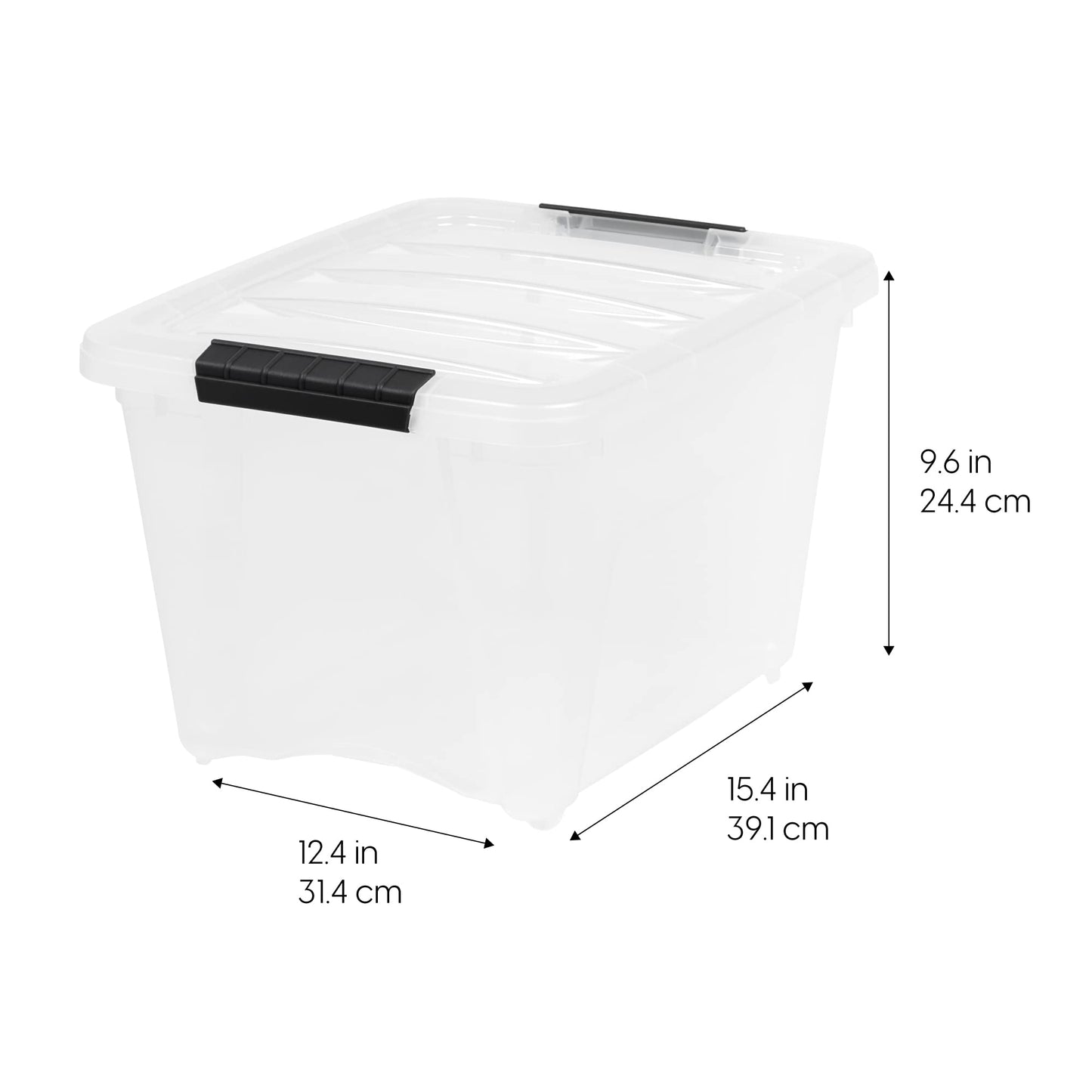 IRIS USA 6-Pack Clip Box with Latching Lids, 18 Quart Craft Storage Bins, Art & Writing Supply Containers for Home, Office & Classroom Organization