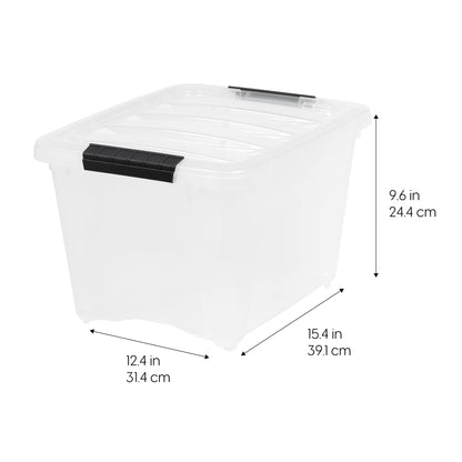 IRIS USA 6-Pack Clip Box with Latching Lids, 18 Quart Craft Storage Bins, Art & Writing Supply Containers for Home, Office & Classroom Organization