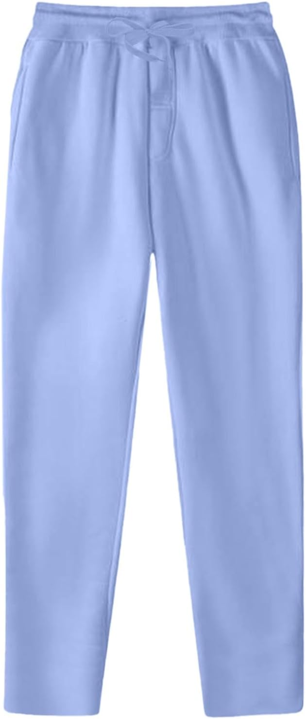 Baggy Jogginghose Herren Weites Bein Lässig Fleece Jogger Lounge Gym Athletische Sweathose mit Kordelzug und Taschen