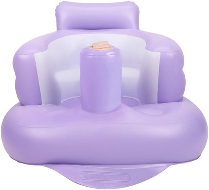 Aufblasbarer Babysitz, aufblasbarer Babystuhl für Babys ab 3 Monaten, aufblasbarer Sommerstuhl mit integrierter Luftpumpe, Baby-Bodensitz zum Sitzenlernen, Spielen, Campen, Orange