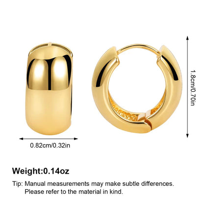 FAMARINE Gold Chunky Creolen für Damen, 0,8 Zoll Gold Creolen Huggie Ohrringe für Herren