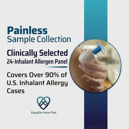 Inhalant Allergy Test - Clinical-Grade Accuracy | Painless Collection for Adults & Kids | Covers Over 90% Indoor and Outdoor Allergy Reactions Including Dust Mites, Mold, Pet Dander, Pollen