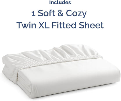 Spannbetttuch King-Size – Einzelnes Spannbetttuch unten – Ultraweiche Hotel-Luxus-Bettwäsche mit 20-40 cm tiefen Taschen – Atmungsaktiv, kühlend & knitterfrei – Pflegeleicht, farb- & schrumpffest – Weiß