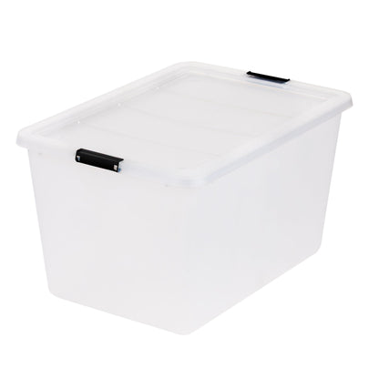 IRIS USA 6-Pack Clip Box with Latching Lids, 18 Quart Craft Storage Bins, Art & Writing Supply Containers for Home, Office & Classroom Organization