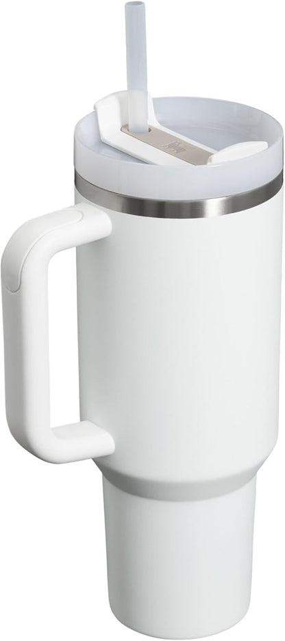 Vaso Stanley Quencher H2.0 con asa y pajita de 40 oz | Tapa Flowstate de 3 posiciones | Compatible con portavasos para viajes | Vaso térmico de acero inoxidable | Sin BPA | Arándano