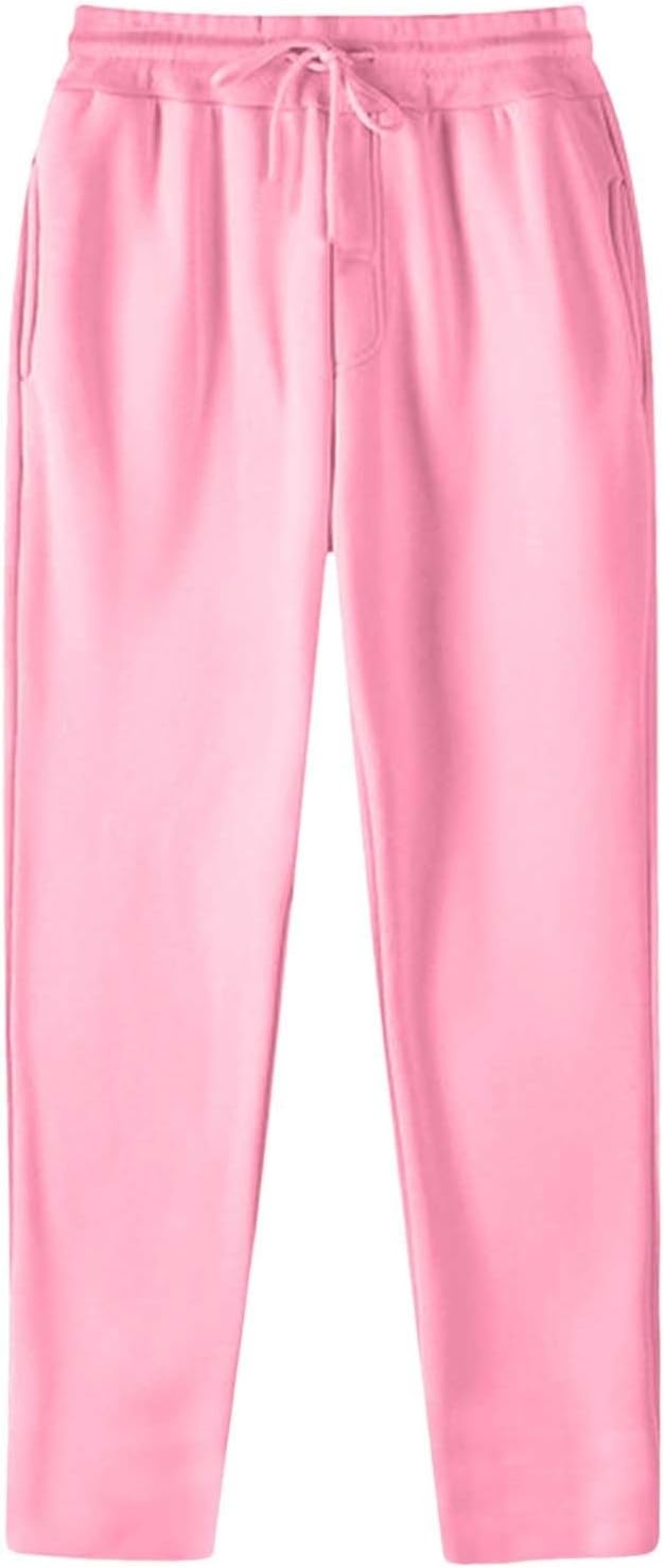 Baggy Jogginghose Herren Weites Bein Lässig Fleece Jogger Lounge Gym Athletische Sweathose mit Kordelzug und Taschen
