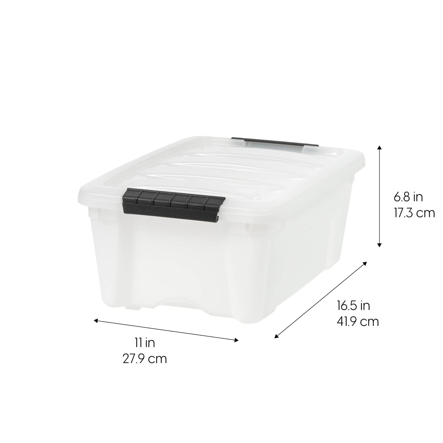 IRIS USA 6-Pack Clip Box with Latching Lids, 18 Quart Craft Storage Bins, Art & Writing Supply Containers for Home, Office & Classroom Organization