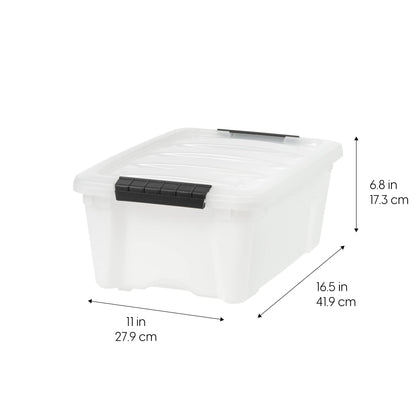 IRIS USA 6-Pack Clip Box with Latching Lids, 18 Quart Craft Storage Bins, Art & Writing Supply Containers for Home, Office & Classroom Organization