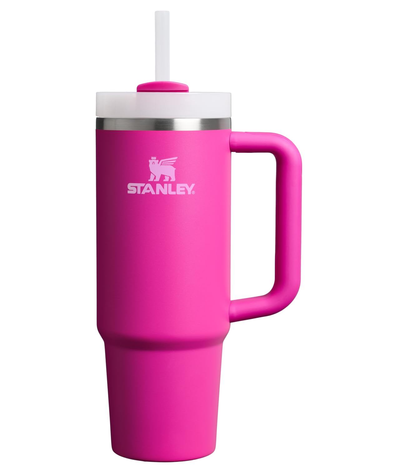 Stanley Quencher H2.0 Tumbler with Handle and Straw 40 oz | Flowstate 3-Position Lid | Cup Holder Compatible for Travel | Insulated Stainless Steel Cup | BPA-Free | Almond Rose