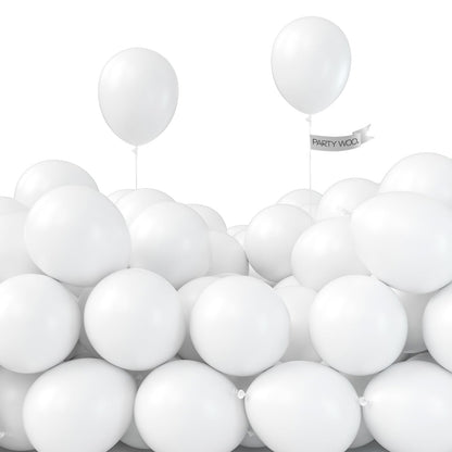 PartyWoo White Balloons 155pcs Different Sizes Pack of 18 12 10 5 Inch Matte White Latex Balloon Arch Kit Garland for Wedding Bridal Graduation Baby Shower Birthday Party Decorations White-Y13