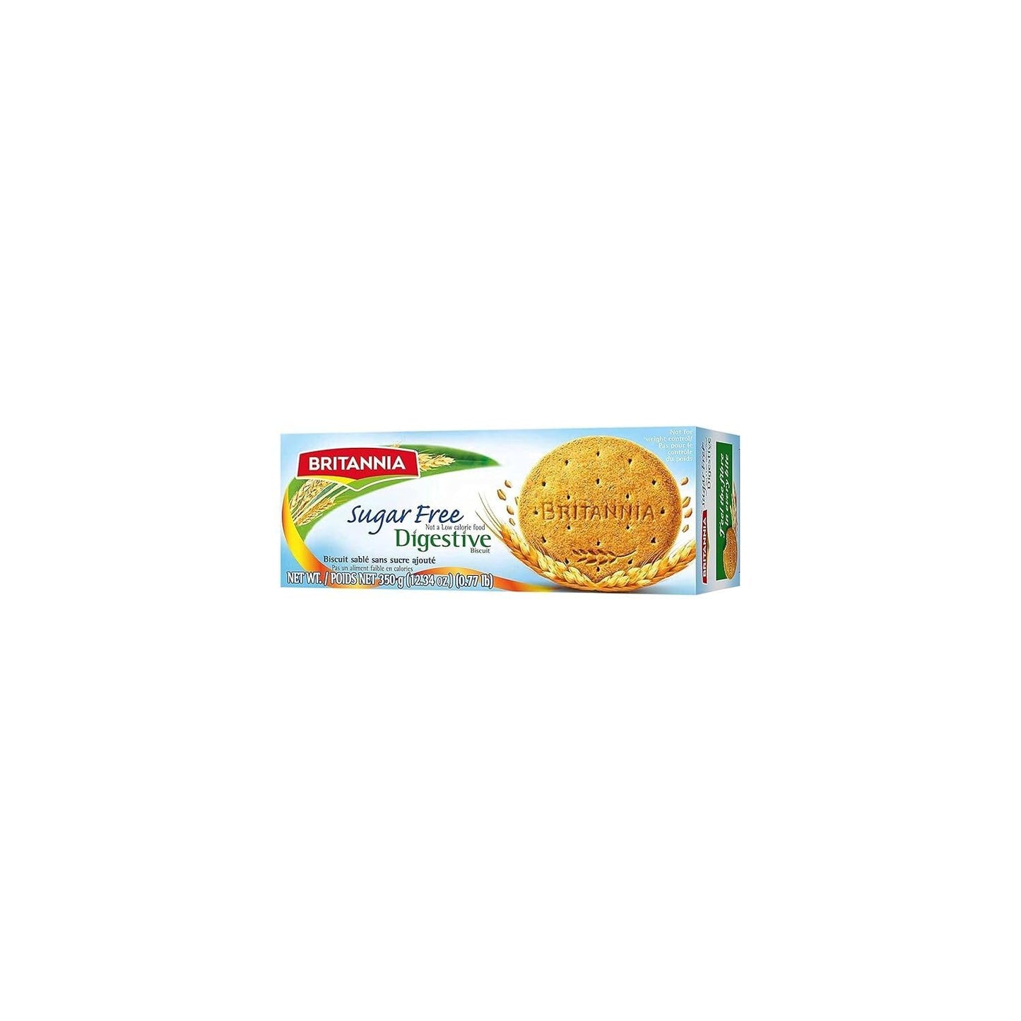 BRITANNIA Digestive zuckerfreie Kekse 350 g - Vollkornkekse - Gesunde Snacks für Frühstück & Teestunde (1er-Pack)