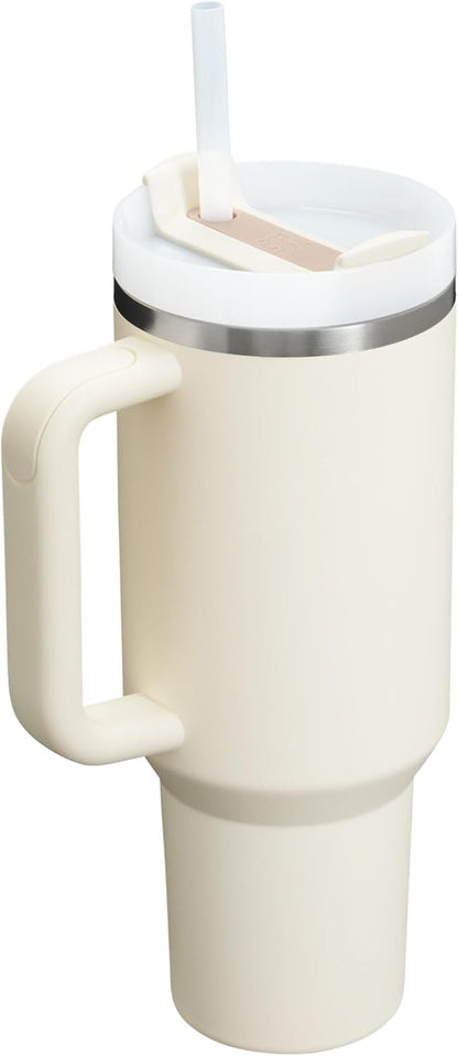 Vaso Stanley Quencher H2.0 con asa y pajita de 40 oz | Tapa Flowstate de 3 posiciones | Compatible con portavasos para viajes | Vaso térmico de acero inoxidable | Sin BPA | Arándano