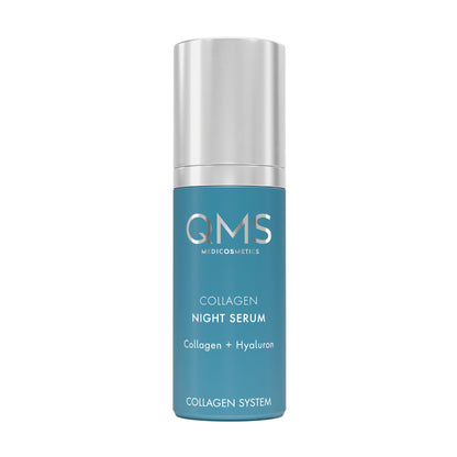QMS Medicosmetics Collagen Night Serum for Sensitive Skin – Anti-Aging Skin Care Instantly Reduces Fine Lines + Minimizes the Appearance of Wrinkles with a Collagen/Hyaluronic Acid Complex – 1.01 oz