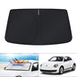 KUST Windshield Sun Shade for 2017-2026 Tesla Model Y/Model 3 Sunshade Accessories (Fit 2025-2026 Model Y Juniper / 2024 Model 3 Highland) Upgraded Foldable Sunshade, Blocks UV Rays Keep Car Cool