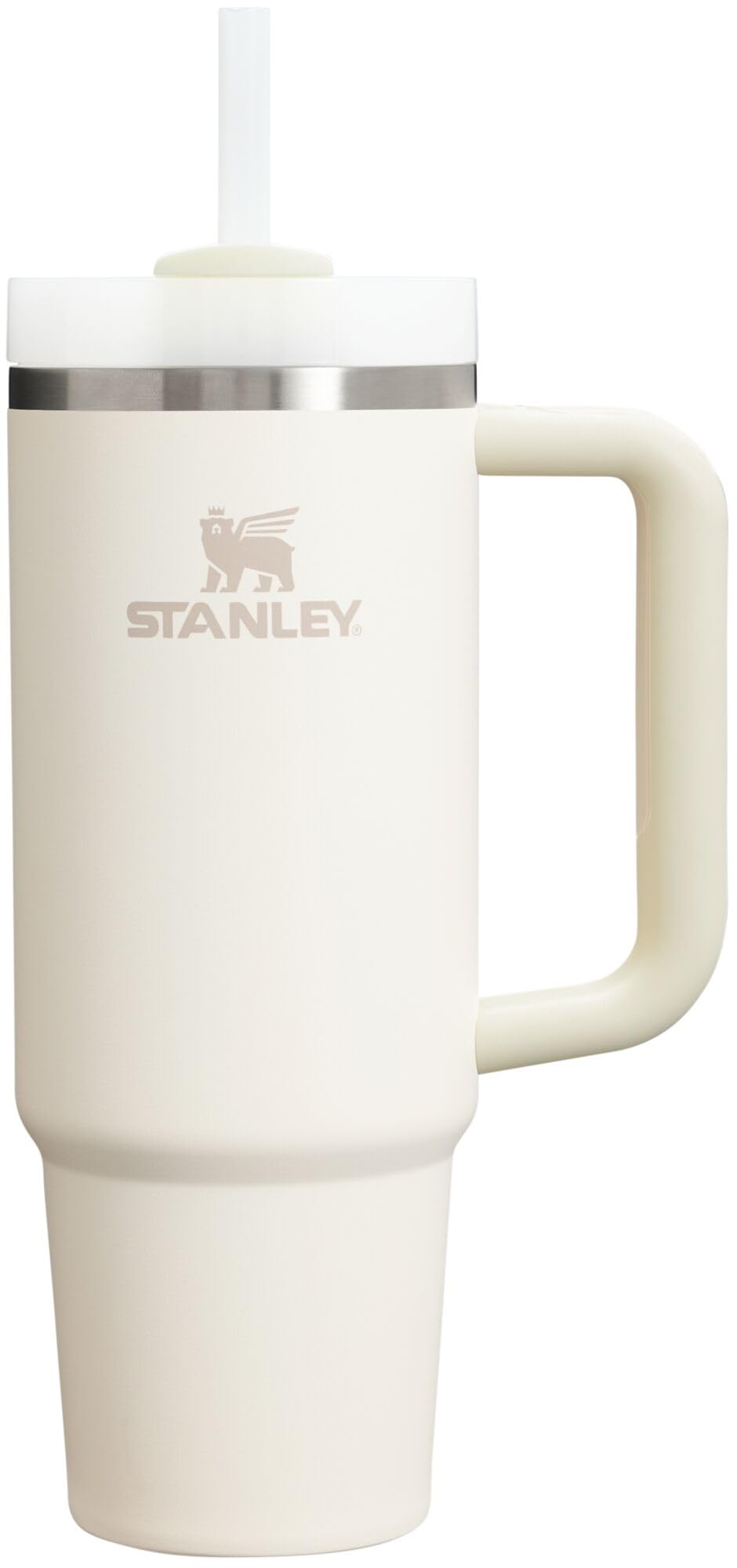 Stanley Quencher H2.0 Tumbler with Handle and Straw 40 oz | Flowstate 3-Position Lid | Cup Holder Compatible for Travel | Insulated Stainless Steel Cup | BPA-Free | Almond Rose