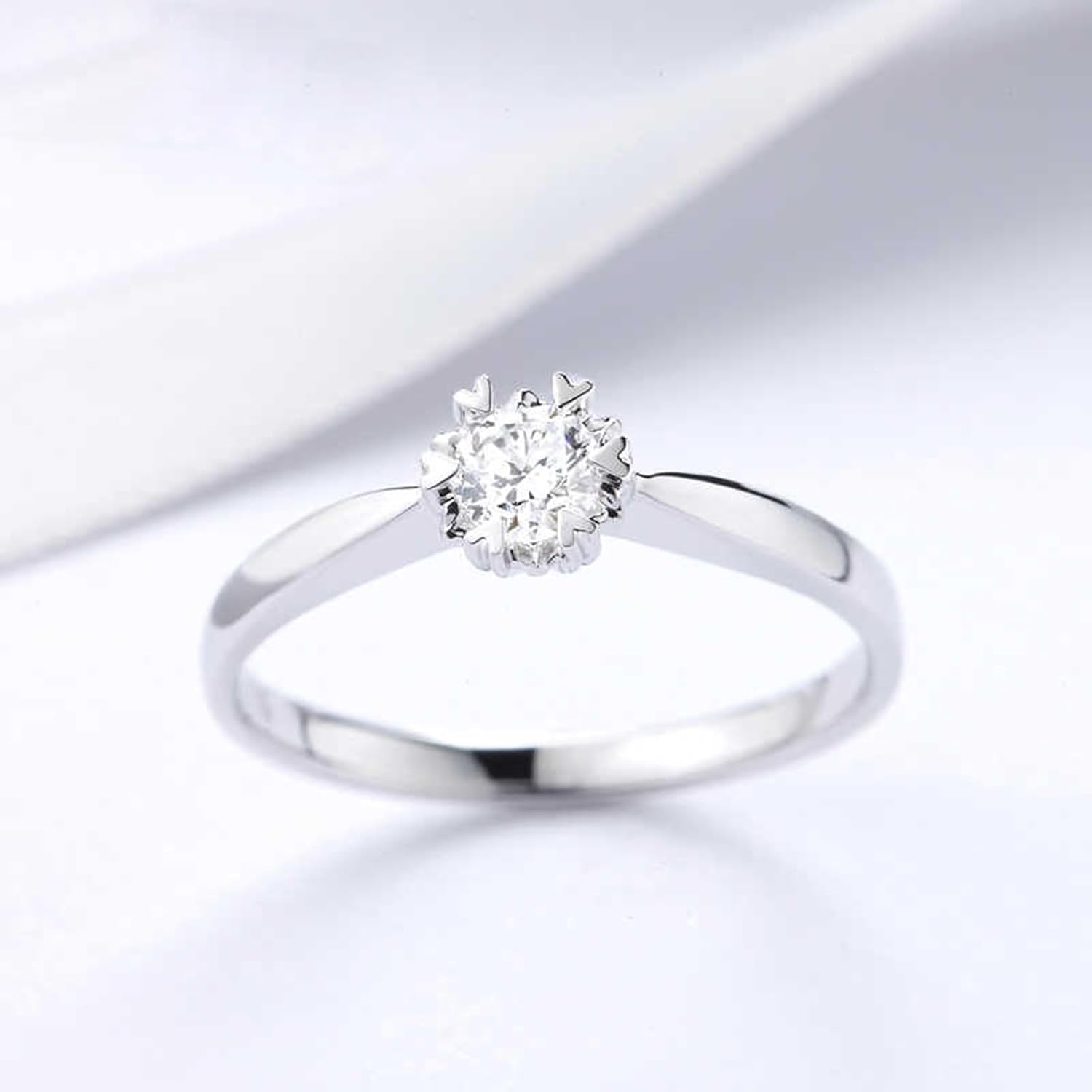 Aienid Size 8 Rings for Women 14K Rose Gold Ring Guard with 0.2CT Diamond Solid Not Plated Popular for Sister Mothers Day Jewelry