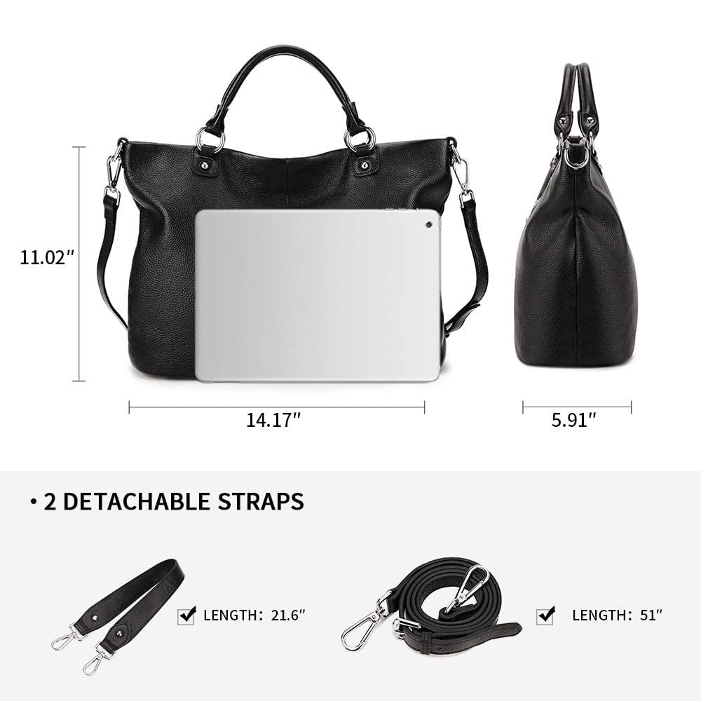 Kattee Damen Weiche Echtleder Tragetasche Schultertasche Handtasche