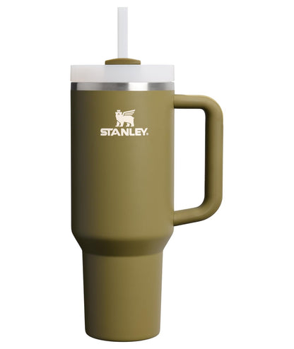 Stanley Quencher H2.0 Tumbler with Handle and Straw 40 oz | Flowstate 3-Position Lid | Cup Holder Compatible for Travel | Insulated Stainless Steel Cup | BPA-Free | Almond Rose