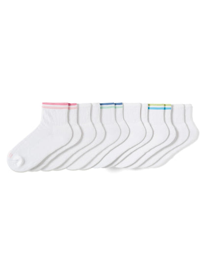 Hue Damen Mini-Crew-Socken, 6er-Pack, Weiß, Einheitsgröße