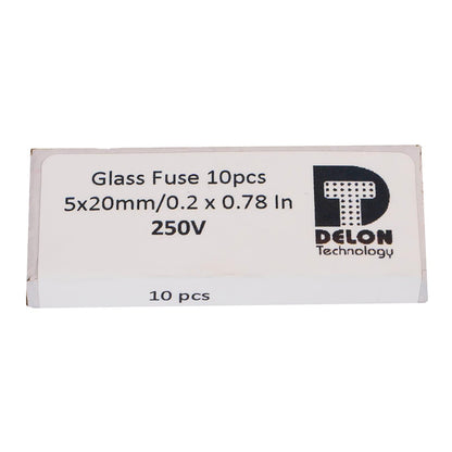 5A Delon Technology - Glassicherungen, träge, 10er-Pack, 5x20mm / 0.2 x 0.78 Inch, 250V, T5AL250V