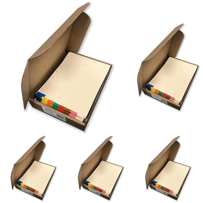 Tabbies 8-Bottom Tab Medical Chart Index Set , Red, Brown, Blue, Orange, Yellow, Green , 8-1/2" x 11-3/8"