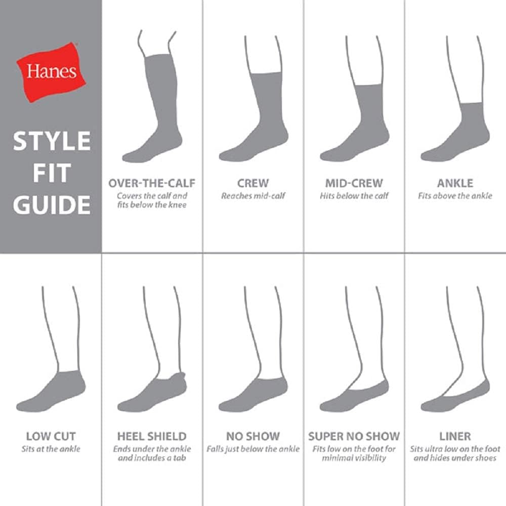 Hanes Herren Crew-Socken Max Cushioned, feuchtigkeitsableitend mit Geruchskontrolle, Multipack