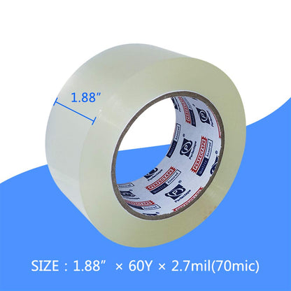 PERFECTAPE Schwerlast-Klebeband 6 Rollen, insgesamt 360 Yards, transparent, 2,7 mil, 48 mm x 55 m, ultrastark, Nachfüllpackung für Verpackung und Versand