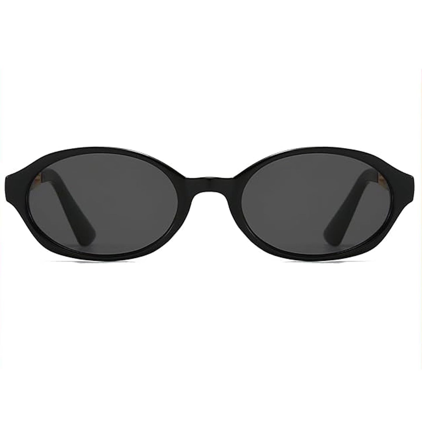 Awdchny Retro Ovale Sonnenbrille für Damen – Elegante Cat Eye 90er Sonnenbrille, Leichter schmaler Rahmen, Trendige UV-Schutz Sonnenbrille 8057 Schwarz+Braun+Schildpatt